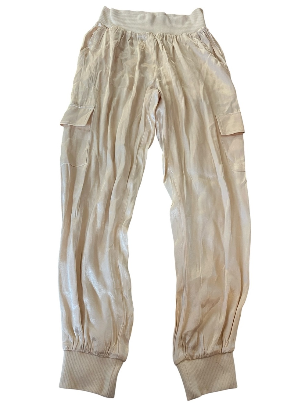 Vici Collection Luxe Look Satin Pocketed Cargo Jogger Size Small